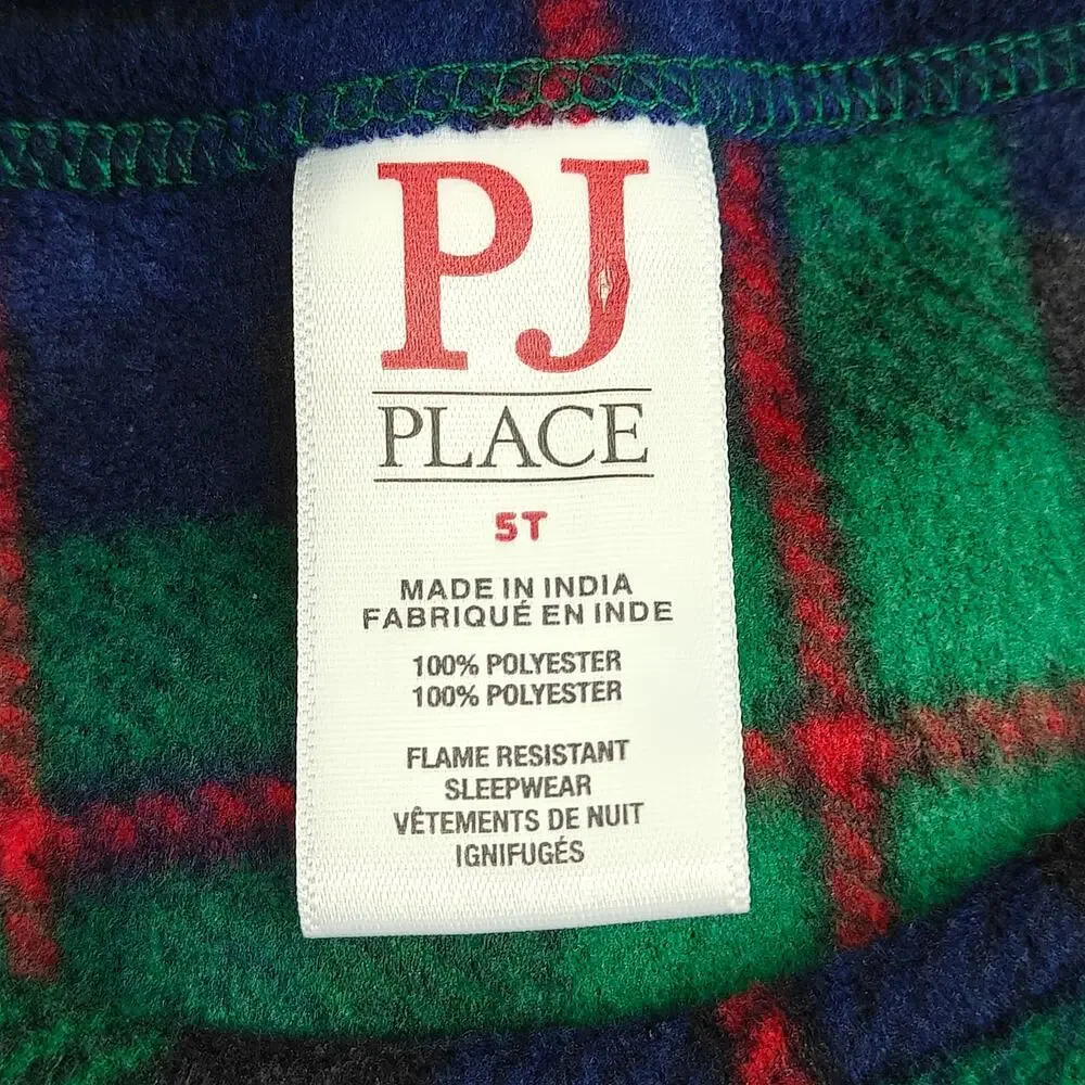 Children’s Place Toddler Matching Family Tartan Plaid Microfleece Nightgown 5T